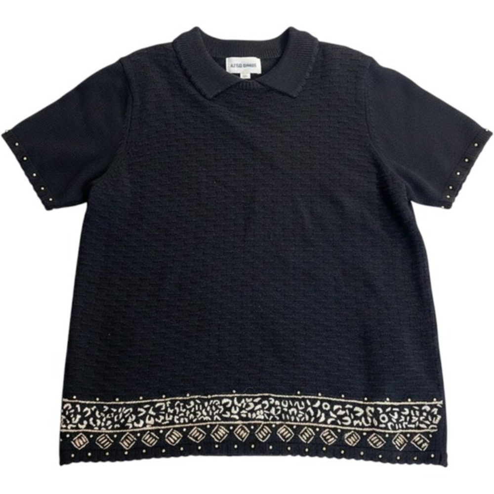 Alfred Dunner Knit Top Women Small Black Vintage